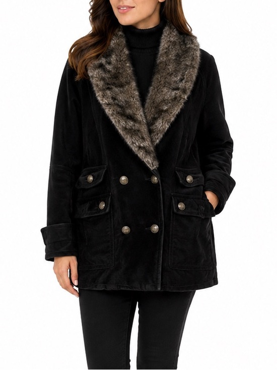 La Covina Leather Jackets & Blazers - La Covina 100% Genuine Leather and Faux Fur collar winter Coat Small